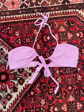 Monday Swimwear Ribbed Bikini top Lilac Medium